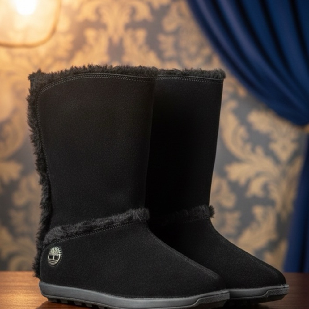 Timberland Black Fleece-Lined Boots size 9.5w